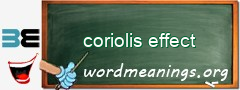 WordMeaning blackboard for coriolis effect